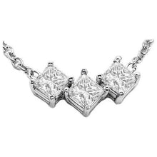 Afbeelding in Gallery-weergave laden, 1.5 Ct Prong Set Prinses Diamanten Drie Stenen Ketting Hanger - harrychadent.nl