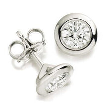 Afbeelding in Gallery-weergave laden, GIA-gecertificeerd 1.60 ct bezel set ronde geslepen Natuurlijke echte diamanten ( niet in een laboratorium gekweekt ) oorknopjes