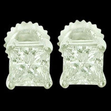 Afbeelding in Gallery-weergave laden, 1.50 karaat prinses diamanten oorknopjes 14K witgouden studs - harrychadent.nl