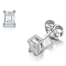 Afbeelding in Gallery-weergave laden, 1,50 Karaat Prong Set Emerald Cut Echt Diamant Oorknopjes Gouden Sieraden