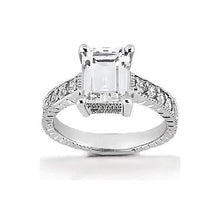 Afbeelding in Gallery-weergave laden, 1,51 ct. Emerald Echt Diamant Engagement Ring Antieke Stijl Sieraden