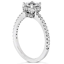 Afbeelding in Gallery-weergave laden, 1.85 karaat verborgen Halo diamanten gouden verlovingsring met accenten