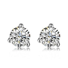 Afbeelding in Gallery-weergave laden, 2 kt. fonkelende ronde diamanten fijne oorbel dame witgoud