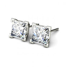 Afbeelding in Gallery-weergave laden, 2 ct Princess Cut F Vs1 Diamond Stud Earring 14K witgoud - harrychadent.nl