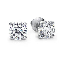 Afbeelding in Gallery-weergave laden, echte round diamant 2karaat oorbel vooraanzicht