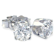 Afbeelding in Gallery-weergave laden, 2 ct Solitaire ronde studs diamanten oorbel wit goud 14k - harrychadent.nl