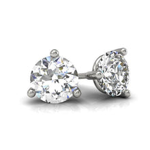 Afbeelding in Gallery-weergave laden, 2 karaat prong set ronde solitaire diamant womenstud oorbel