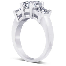 Afbeelding in Gallery-weergave laden, 2 karaat diamanten drie stenen trouwdag ring princess cut