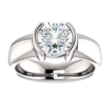 Afbeelding in Gallery-weergave laden, 2 karaat diamanten halve ring Solitaire ring wit goud - harrychadent.nl