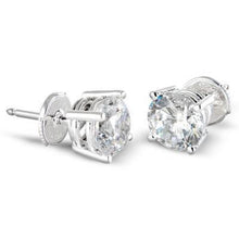 Afbeelding in Gallery-weergave laden, echte round diamant 2karaat oorbel vooraanzicht