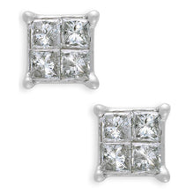 Afbeelding in Gallery-weergave laden, 2 kt Princess Cut Diamond Stud Earring 14K witgoud - harrychadent.nl
