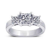 Afbeelding in Gallery-weergave laden, 2.11 Karaat Prinses Echt Diamanten Bruiloft Verlovingsring 3 Stenen Sieraden