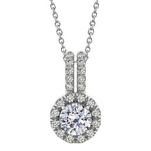 Afbeelding in Gallery-weergave laden, 2,00 ct. Ronde Halo Halo Hanger Ketting Zonder Ketting Goud 14K - harrychadent.nl