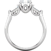 Afbeelding in Gallery-weergave laden, 2,01 ct ronde en stokbrood diamanten verlovingsring met 3 stenen witgoud - harrychadent.nl