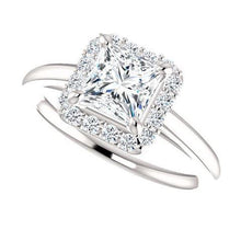 Afbeelding in Gallery-weergave laden, 2,25 karaat Halo Princess ronde diamanten jubileumring - harrychadent.nl