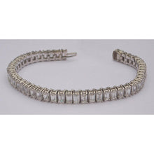 Afbeelding in Gallery-weergave laden, 22,50 karaat smaragd geslepen diamanten tennisarmband wit goud 14k - harrychadent.nl