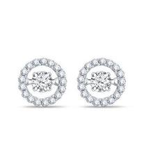 Afbeelding in Gallery-weergave laden, 2,34 ct briljant geslepen sprankelende diamanten lady studs halo earring
