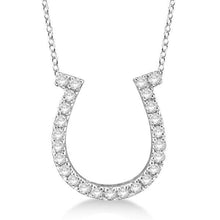 Afbeelding in Gallery-weergave laden, 2,5 ct ronde geslepen diamanten hoefijzer hanger ketting 14K witgoud - harrychadent.nl