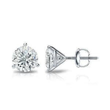 Afbeelding in Gallery-weergave laden, 2,5 karaat ronde griffen set diamanten stud earring massief wit goud 14k