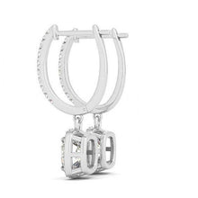 Afbeelding in Gallery-weergave laden, 2,50 karaat sprankelend kussen & ronde diamanten bengelen oorbellen