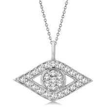 Afbeelding in Gallery-weergave laden, 2,7 ct rond geslepen diamanten ooghanger ketting 14k witgoud - harrychadent.nl