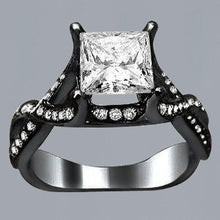 Afbeelding in Gallery-weergave laden, 2,75 Karaat Prinses & Ronde Diamanten Fancy Ring Zwart Goud 14K - harrychadent.nl