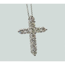 Afbeelding in Gallery-weergave laden, 2,75 ct rond geslepen diamanten kruis ketting hanger