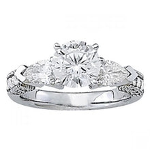 Afbeelding in Gallery-weergave laden, 2,75 karaat diamanten drie stenen stijl verlovingsring wit goud 14K - harrychadent.nl