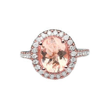 Afbeelding in Gallery-weergave laden, 27,50 ct Solitaire met accent Morganite met diamanten Ring goud 14k - harrychadent.nl