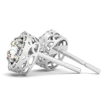 Afbeelding in Gallery-weergave laden, echte round diamant 2.10karaat oorbel zijaanzicht