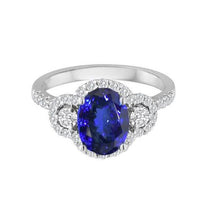 Afbeelding in Gallery-weergave laden, 2.10 karaat tanzaniet en diamanten ring 14K goud wit Nieuw - harrychadent.nl