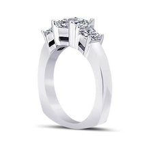 Afbeelding in Gallery-weergave laden, 2.11 karaat prinses diamanten bruiloft verlovingsring 3 stenen sieraden