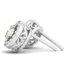 Afbeelding in Gallery-weergave laden, 2.20 karaat ronde diamanten oorknopjes halo oorbellen wit goud