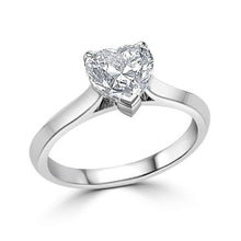 Afbeelding in Gallery-weergave laden, 2.25 ct solitaire hartvorm diamanten jubileumring witgoud