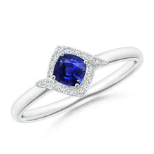 Afbeelding in Gallery-weergave laden, 2.25 karaat Ceylon saffier en diamanten belofte ring wit goud 14k - harrychadent.nl