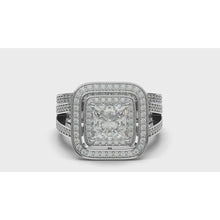 Afbeelding in Gallery-weergave laden, 2.32 Ct Princess Center Diamant Halo trouwdag ring - harrychadent.nl