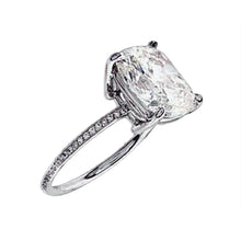 Afbeelding in Gallery-weergave laden, 2,51 Ct. Fonkelende Kussen Echt Diamanten Ring Solitaire Met Accenten