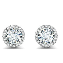 Afbeelding in Gallery-weergave laden, echte round diamant 2.70karaat oorbel vooraanzicht
