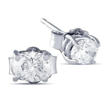 Afbeelding in Gallery-weergave laden, echte oval diamant 2karaat oorbel vooraanzicht