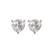 Afbeelding in Gallery-weergave laden, 2 Karaats Drietanden Set Hart Echt Diamanten Oorknopjes Wit Goud