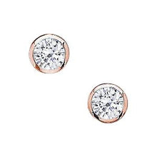 Afbeelding in Gallery-weergave laden, echte round diamant 1karaat oorbel vooraanzicht