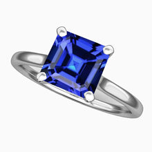 Afbeelding in Gallery-weergave laden, echte asscher diamant 3karaat ring vooraanzicht