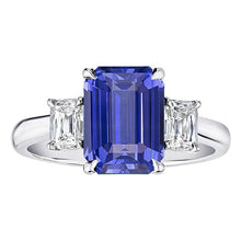 Afbeelding in Gallery-weergave laden, 3 Stenen Blauwe Saffier Ring
