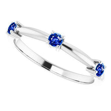 Afbeelding in Gallery-weergave laden, 3 Stenen Ring Jubileum 0,90 Karaat Ceylon Sapphire Sieraden Nieuw - harrychadent.nl