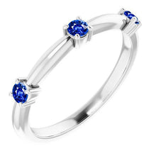 Afbeelding in Gallery-weergave laden, 3 Stenen Ring Jubileum 0,90 Karaat Ceylon Sapphire Sieraden Nieuw - harrychadent.nl