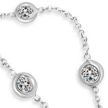 Afbeelding in Gallery-weergave laden, 3 ct Diamanten op maat gesneden ketting bezel wit goud 14K 18" ketting - harrychadent.nl