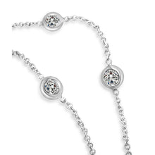 Afbeelding in Gallery-weergave laden, 3 ct Diamanten op maat gesneden ketting bezel wit goud 14K 18" ketting - harrychadent.nl