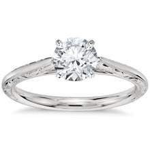 Afbeelding in Gallery-weergave laden, 3 ct ronde geslepen solitaire diamanten antieke stijl trouwring - harrychadent.nl