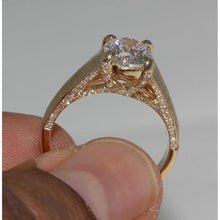 Afbeelding in Gallery-weergave laden, 3 karaat diamanten afwerking micro pave ring geel goud Nieuw - harrychadent.nl