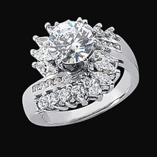 Afbeelding in Gallery-weergave laden, 3 karaat diamanten bloemen stijl verlovingsring dames sieraden wit goud - harrychadent.nl